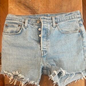 Denim Blue Women's Distressed Shorts